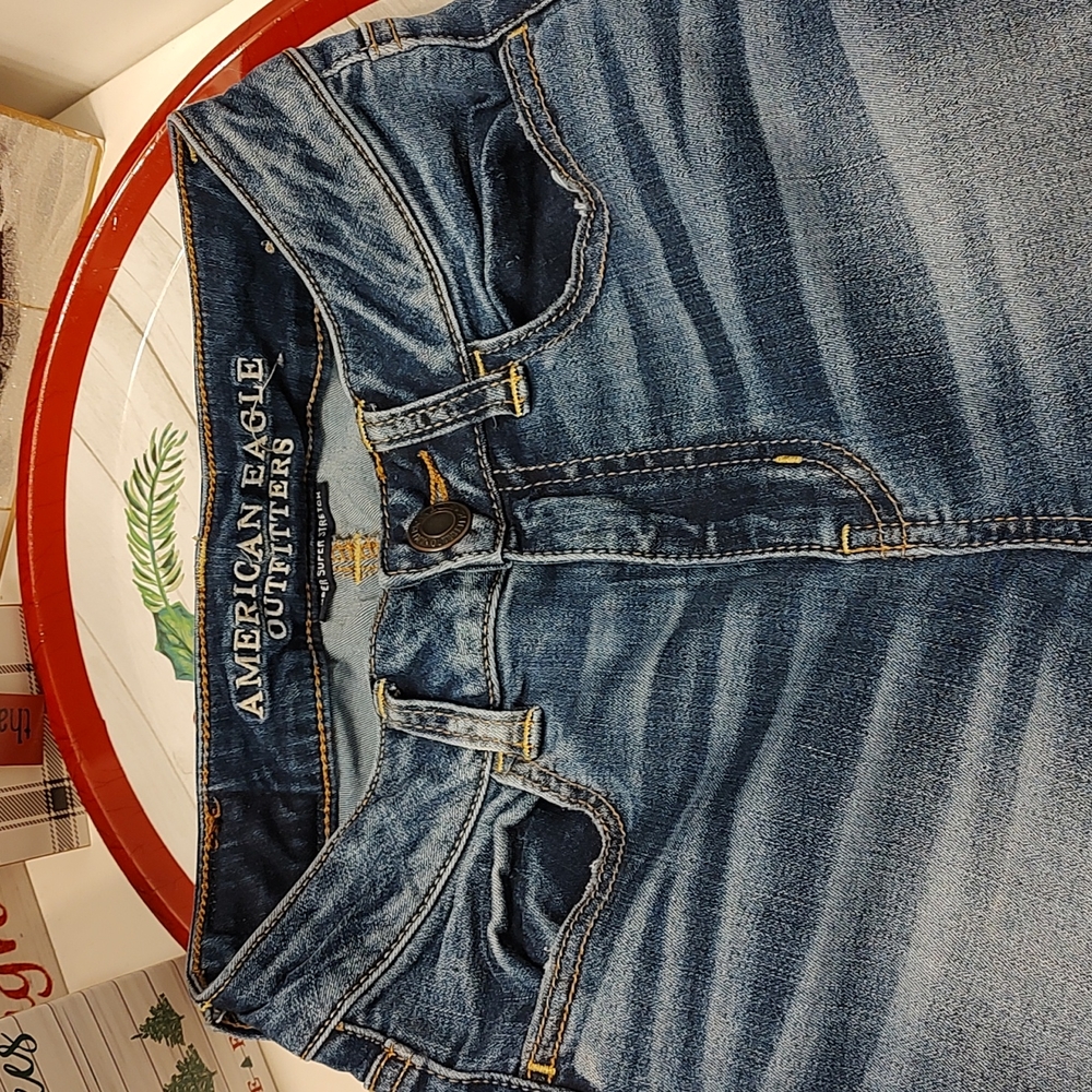 ⛄EUC American Eagle, Dark Rinse, Hi-Rise Skinny, Super Stretch, Jeggings, 00 - Picture 6 of 13